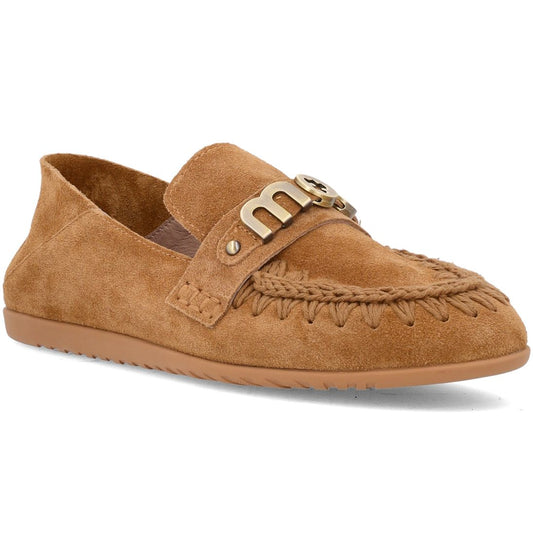 Ballerina slip-on in pelle scamosciata