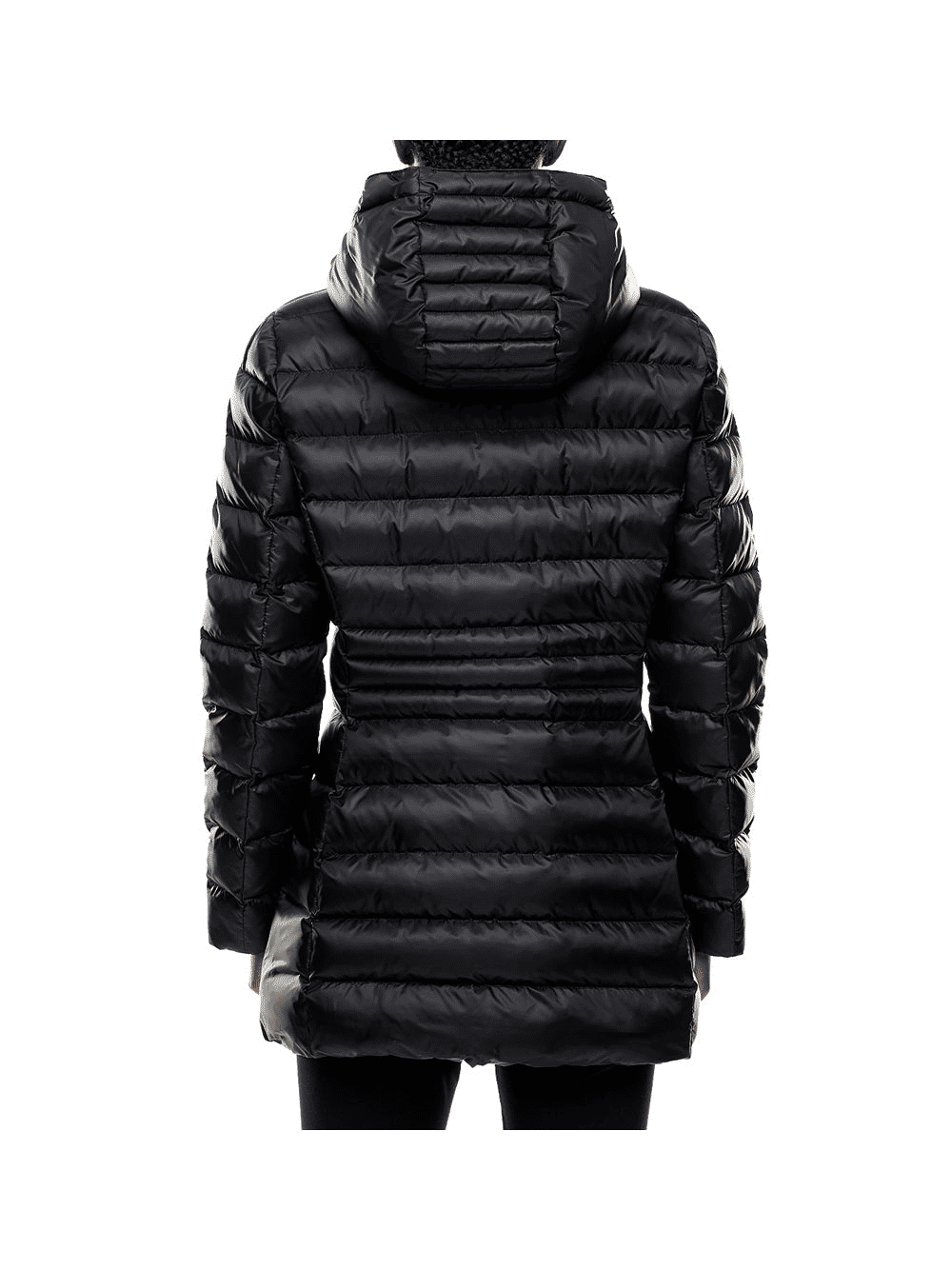 Caban con cappuccio in nylon imbottito