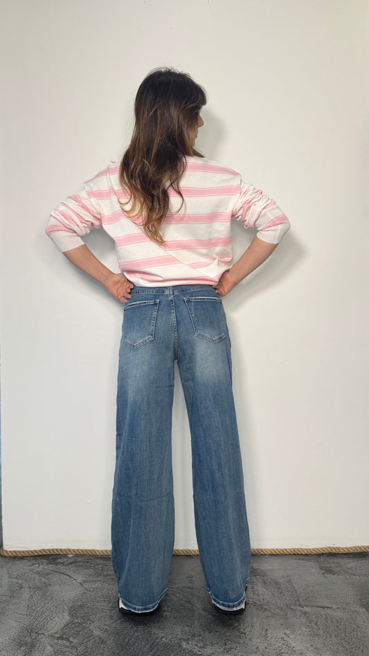 Jeans wide leg a vita alta Leo