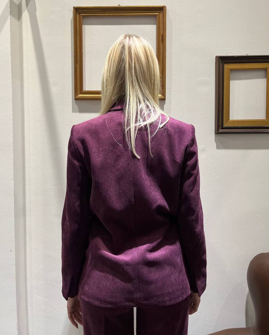 Blazer doppiopetto in velluto a coste Adelma