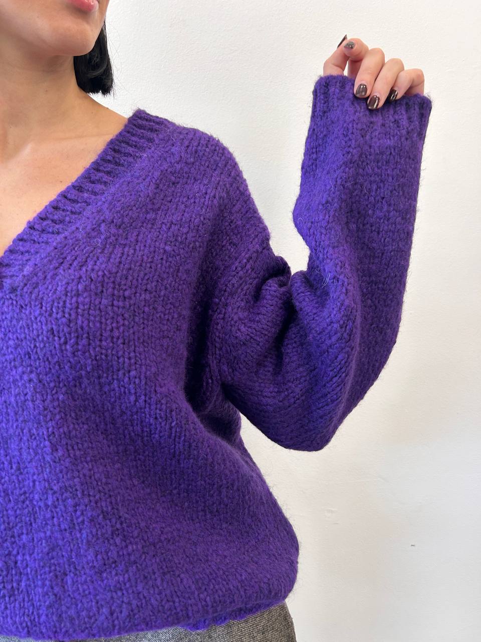 Maglione over con scollo a V Melina