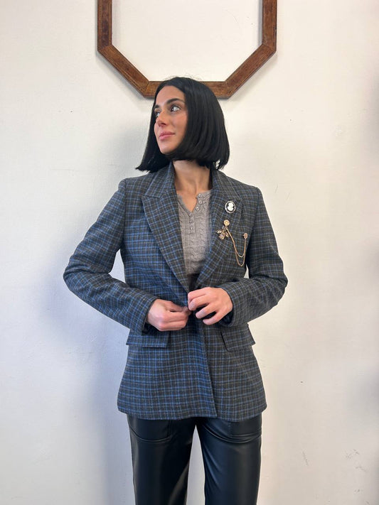 Giacca check con spille Nivra