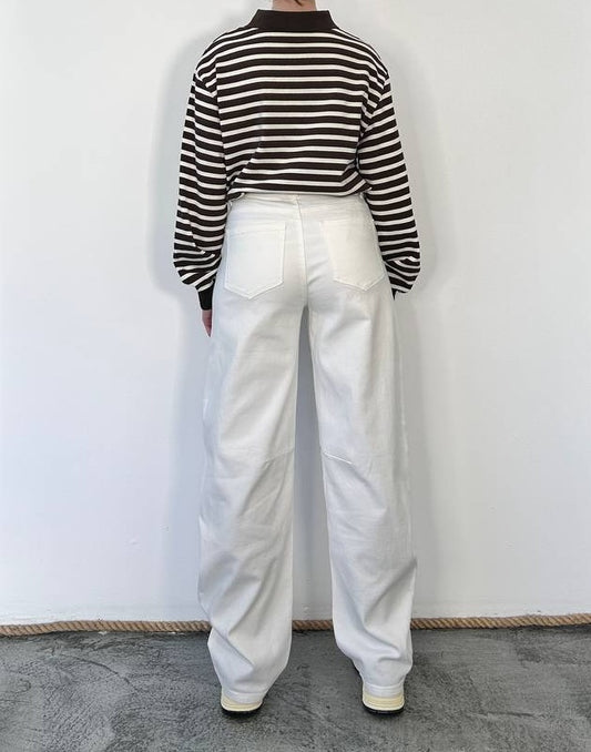 Jeans barrel Ivy bianco ottico