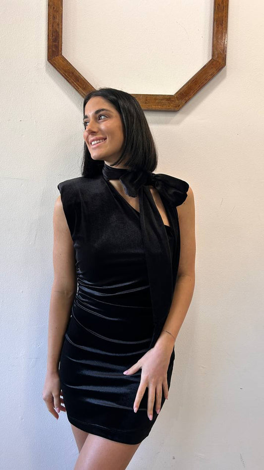 Abito asimmetrico con laccio al collo Fenella