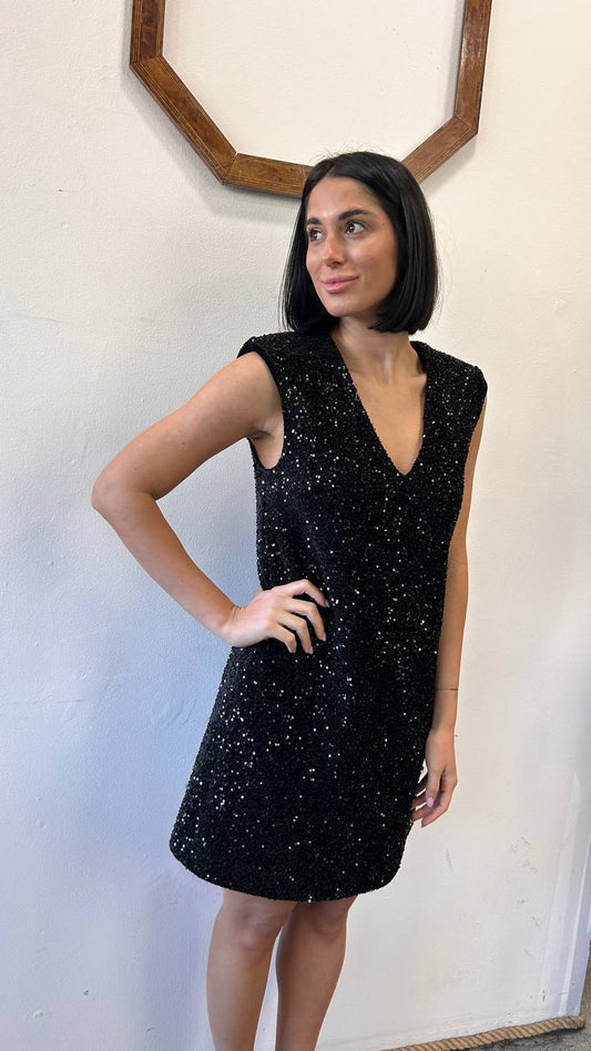 Mini abito smanicato con scollo a V Emilia