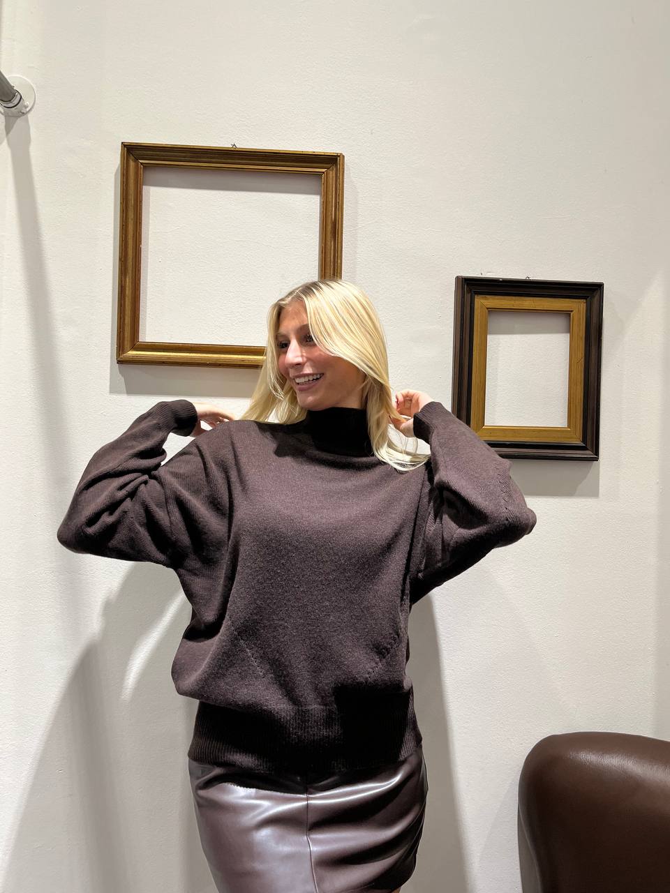 Lupetto fondo in maglia a costina Liviana