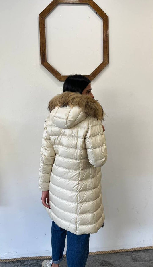 Piumino lungo con pelliccia Kristin