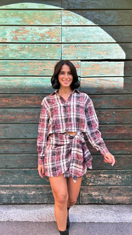 Camicia crop in fantasia Nivara