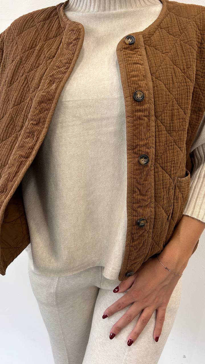 Gilet trapuntato Amaranto