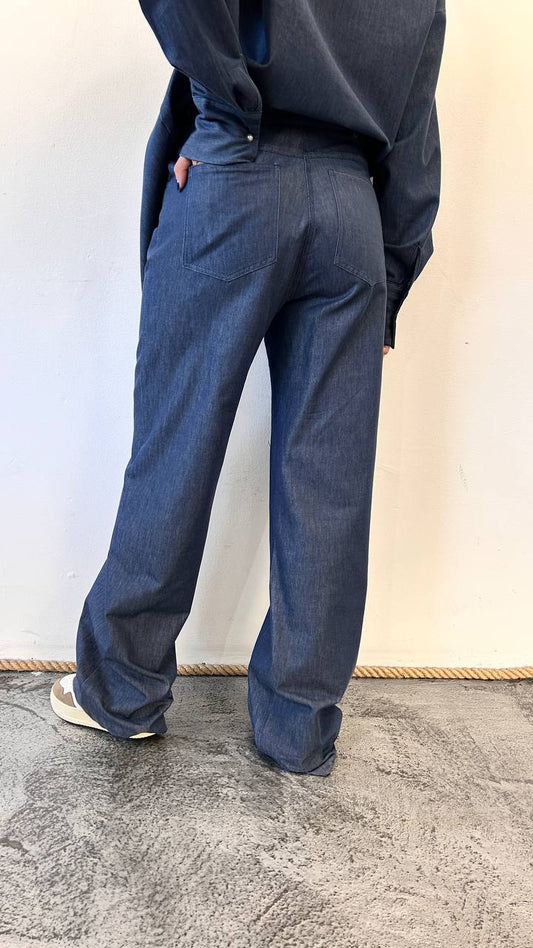 Pantaloni a gamba larga in denim Elira