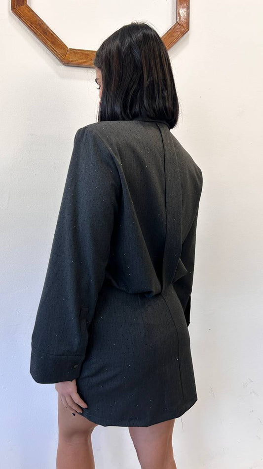 Abito con micro strass e zip laterale Donia