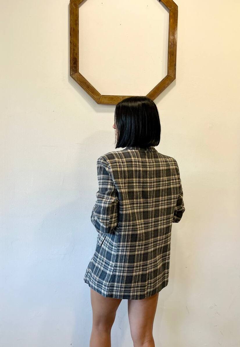 Blazer monopetto a quadri Savira