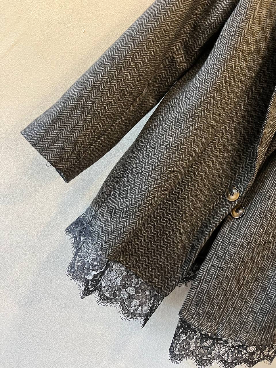 Blazer monopetto in tessuto spigato Melva