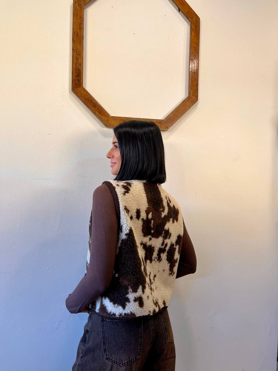 Gilet in pile con stampa animale Marise