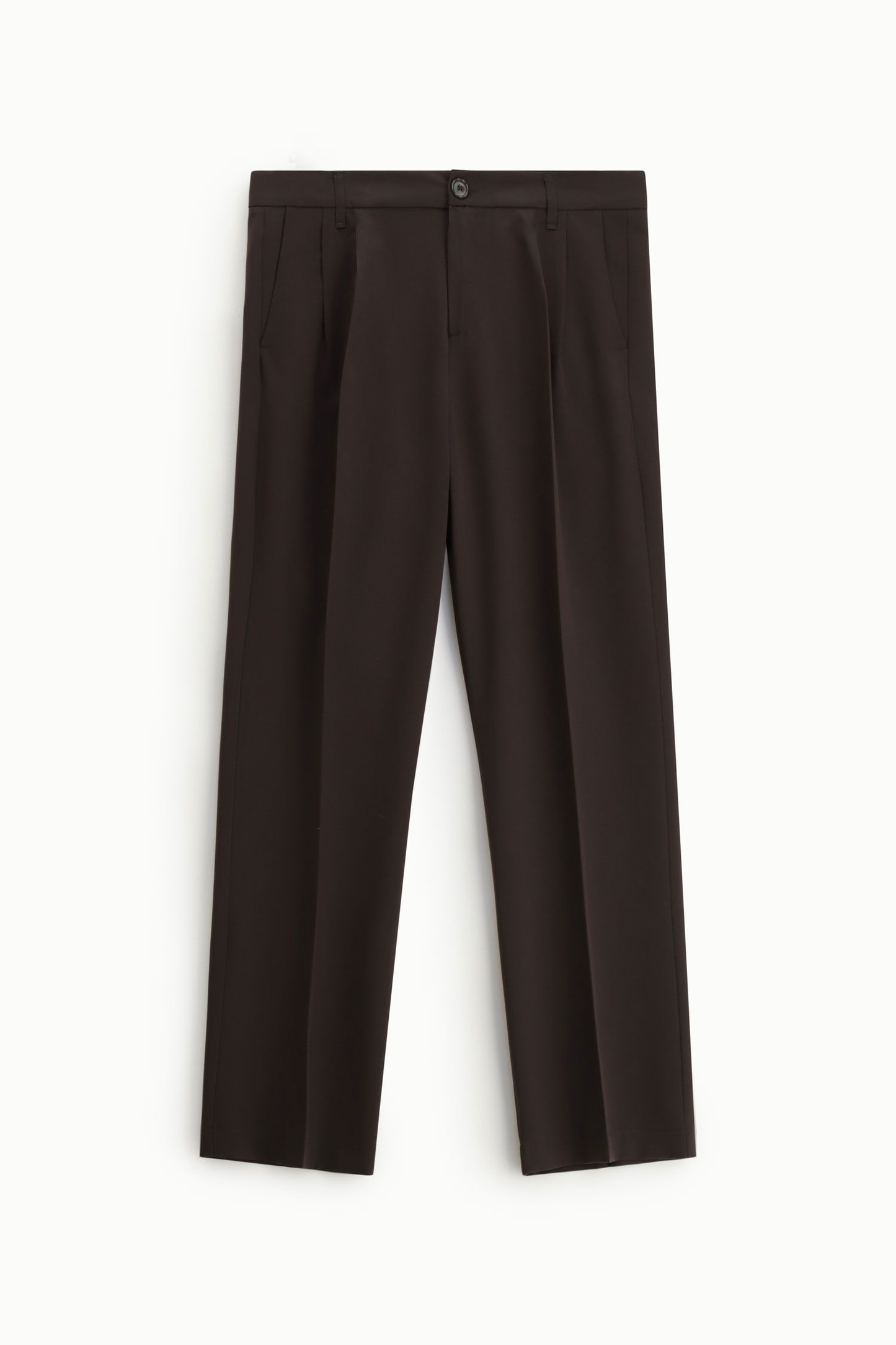 Trousers regular-fit pinces e chiusura con bottone