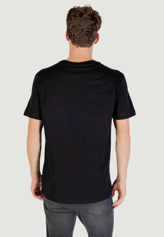 T-shirt in jersey di cotone con logo verticale