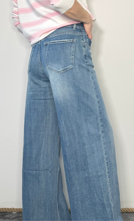 Jeans wide leg a vita alta Leo