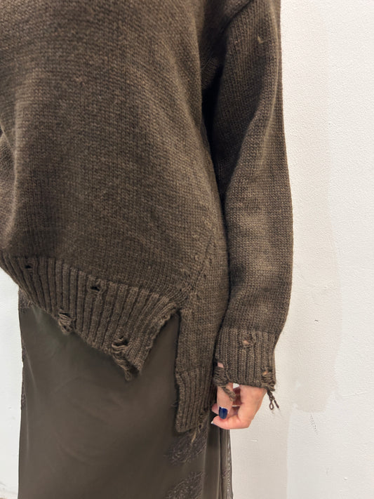 Maglione over con rotture Velora