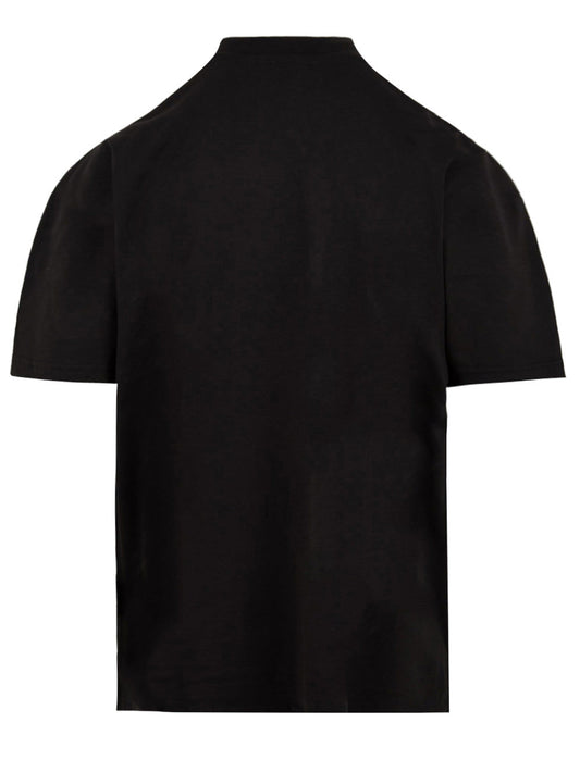 T-shirt in jersey di cotone con logo sul collo