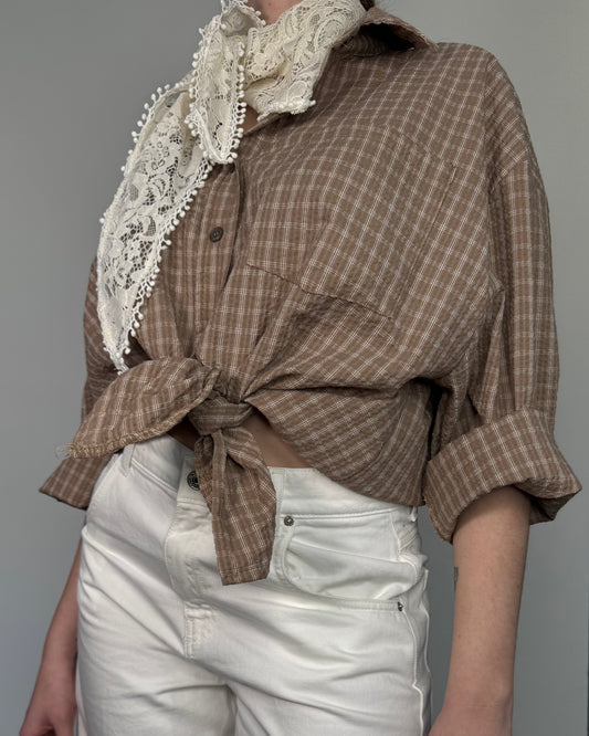 Camicia a quadretti con foulard Nadia