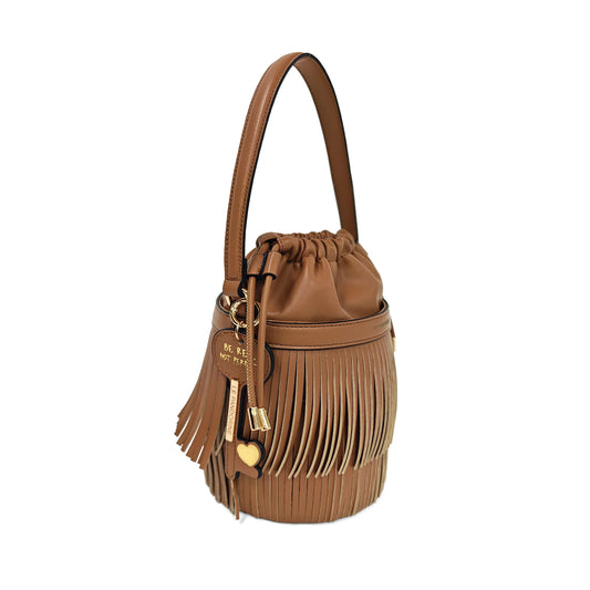 Borsa Fringe a secchiello con frange