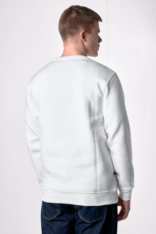 Felpa Girocollo con stampa Bulldog e ricamo in tessuto