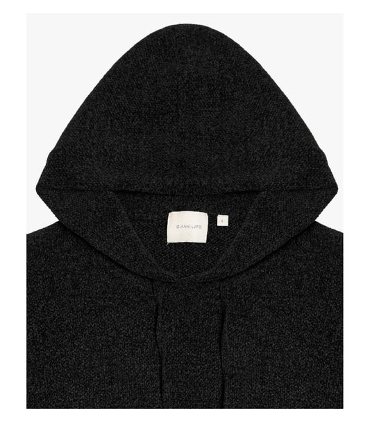 Felpa in ciniglia con cappuccio