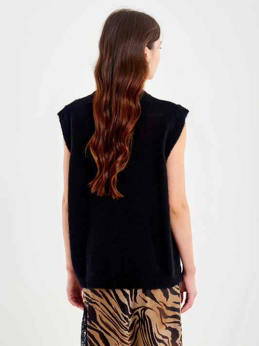 Gilet girocollo misto alpaca Lilia