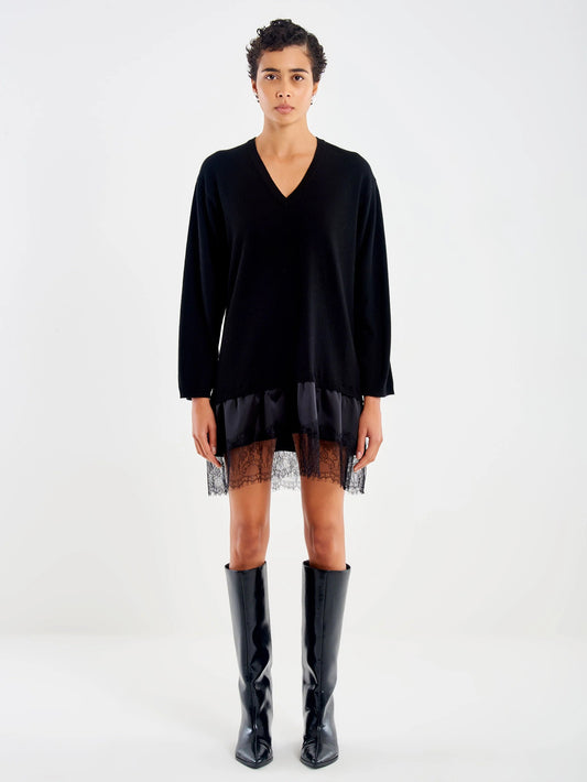 Abito in maglia combinato pizzo Norina