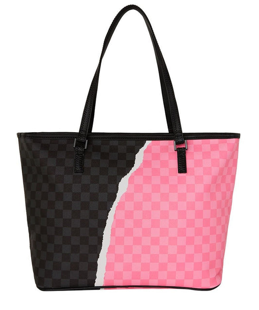 PINK AND BLACK TEAR SIP TOTE
