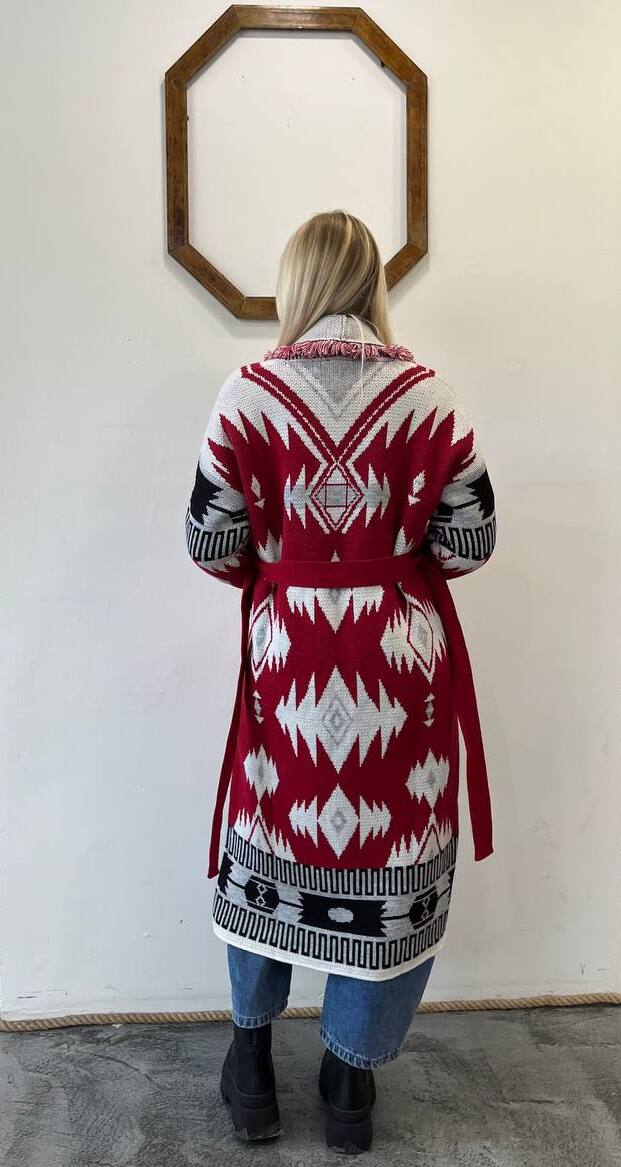 Cardigan lungo fantasia etnica Cassia
