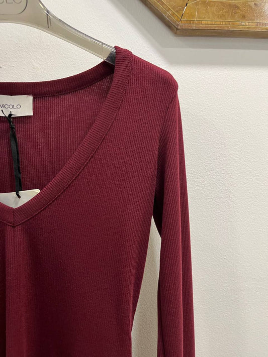 Maglia scollo a V costine Cosmos