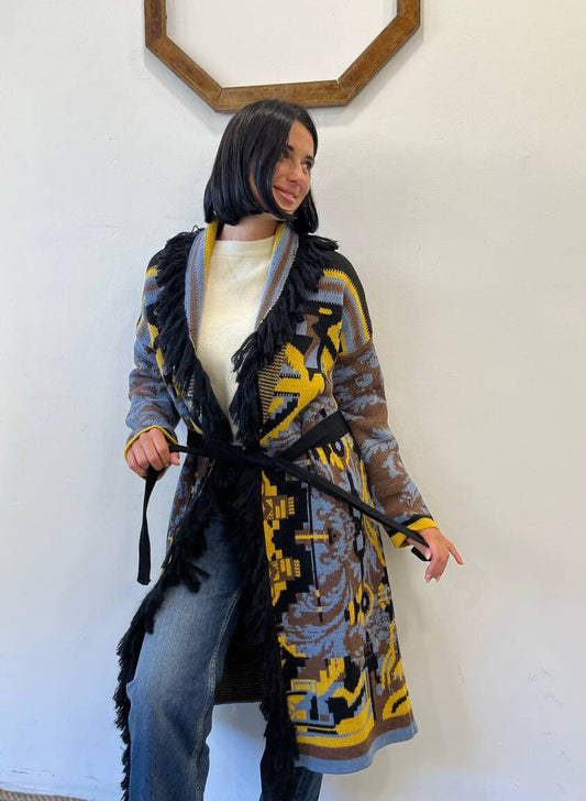 Cardigan alanui lungo con frange Astilbe