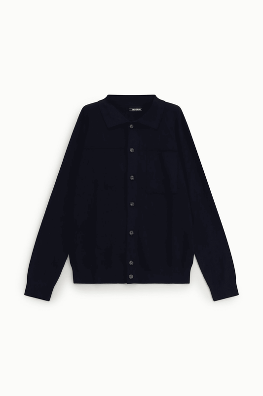 Cardigan con bottoni e collo polo