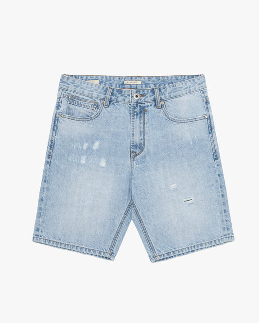 Bermuda di jeans regular con rotture