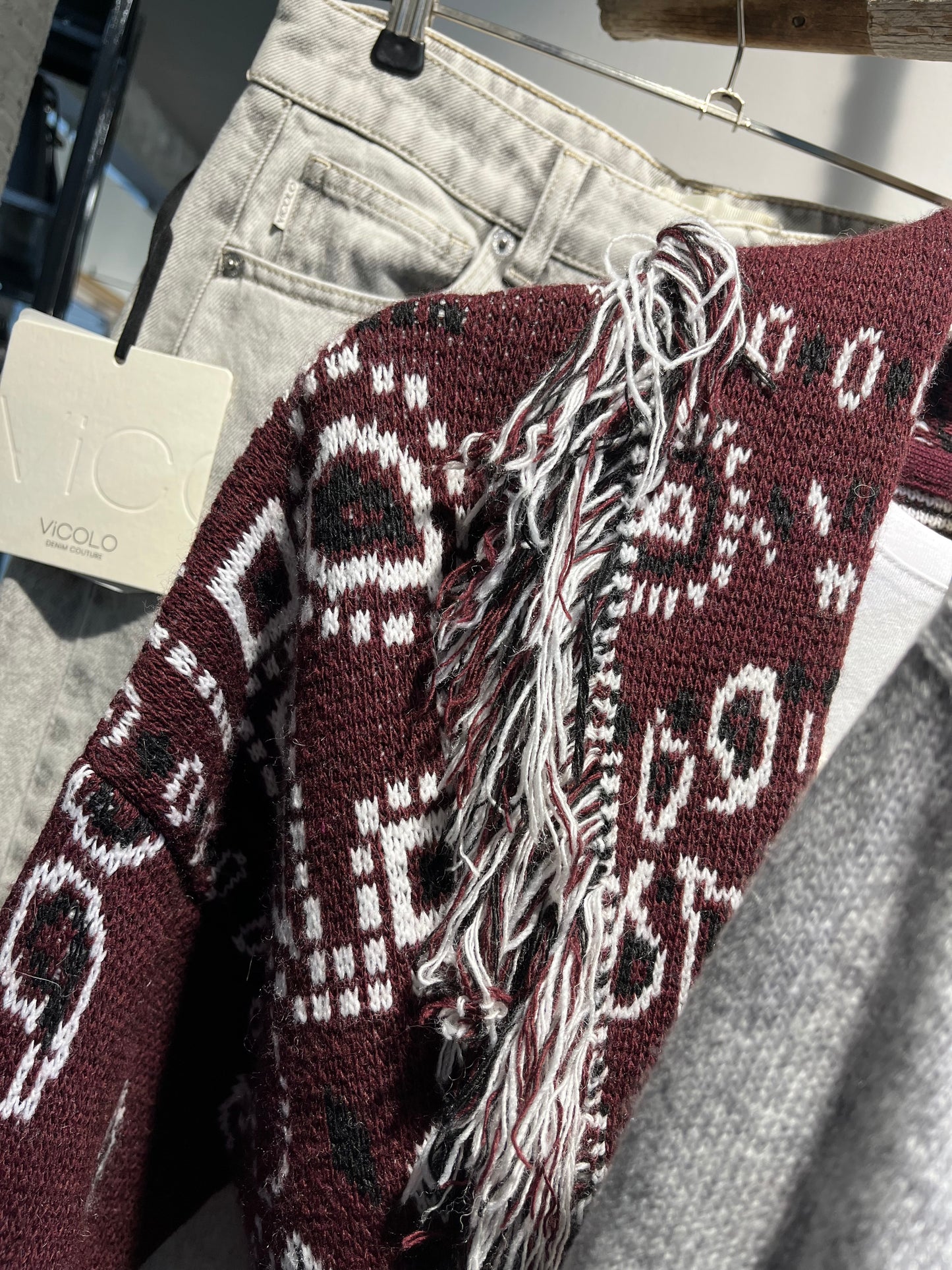 Cardigan fantasia con cintura Hibiscus