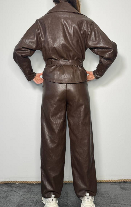 Giacca trench simil pelle Mae