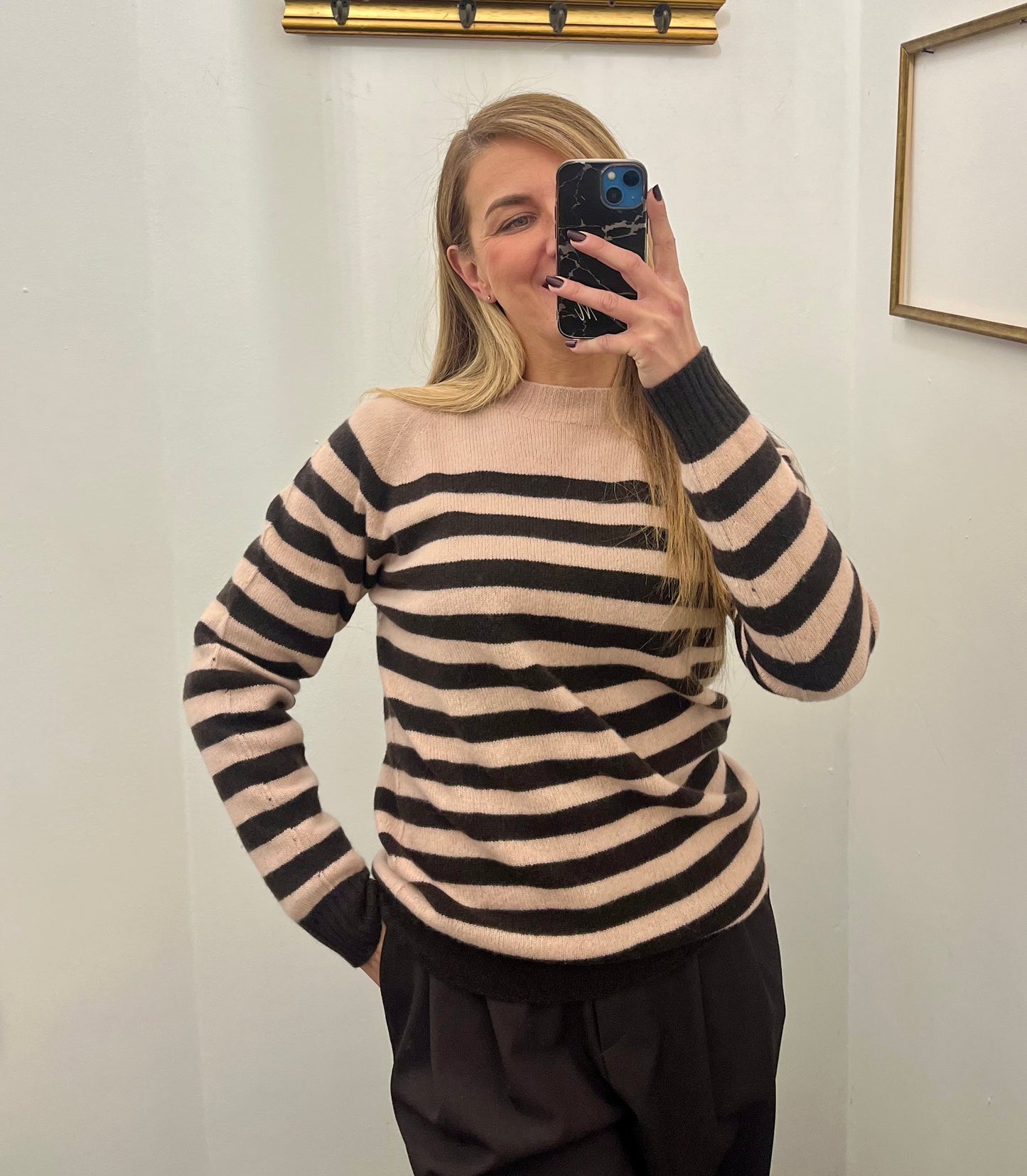 Maglione a righe misto cashmere Matilde