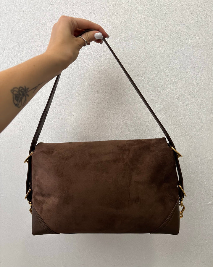 Borsa Velour Marrone