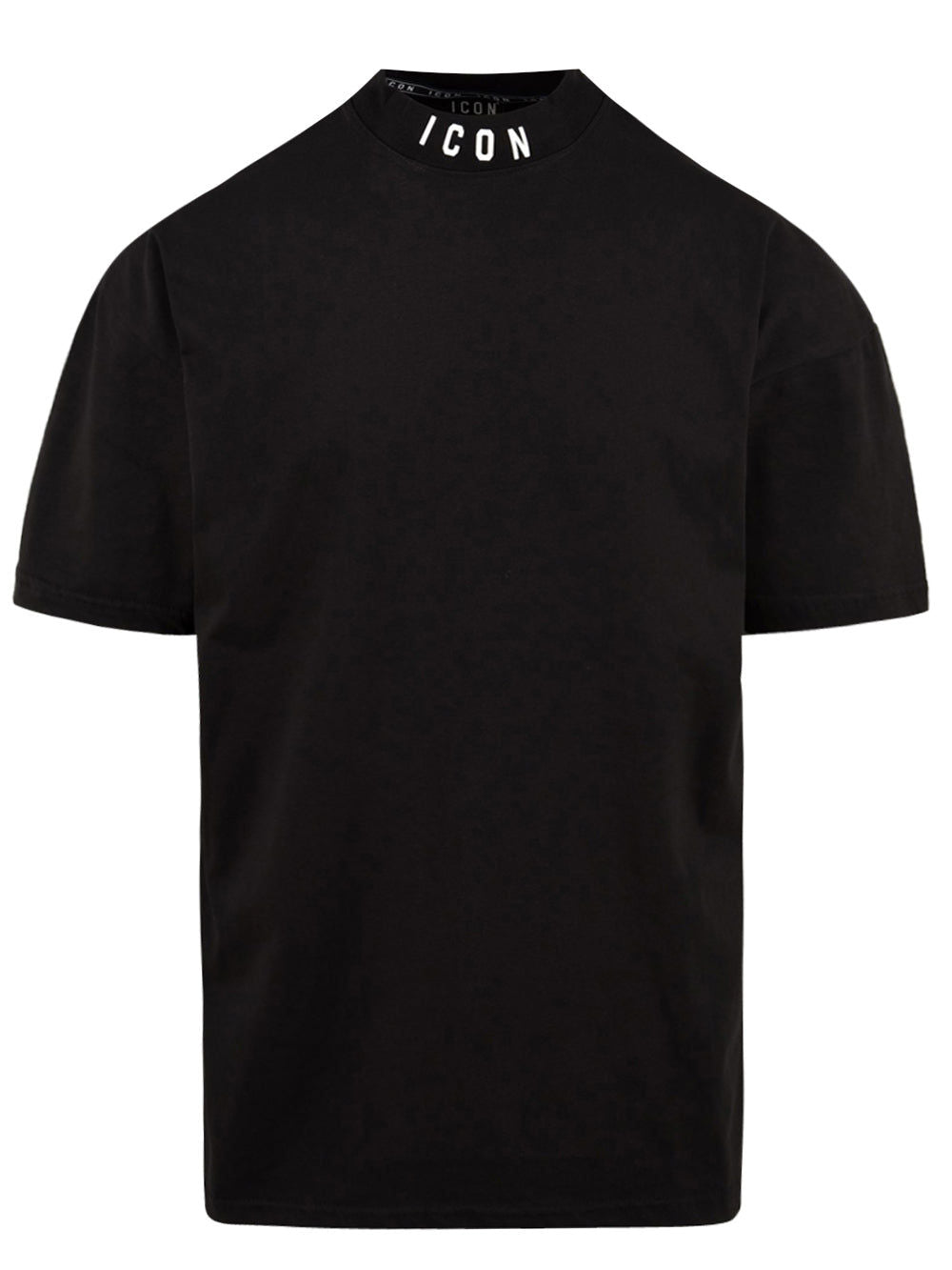 T-shirt in jersey di cotone con logo sul collo