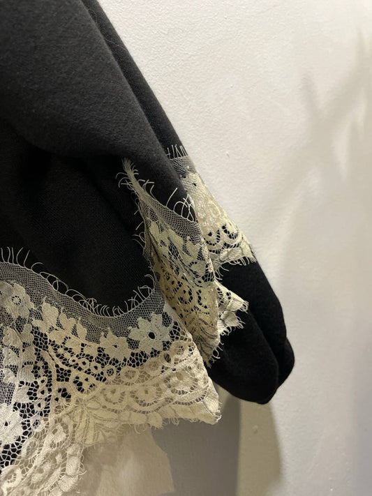 Felpa girocollo con bordo in pizzo over Alina