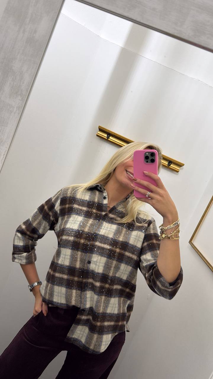 Camicia casual in flanella a quadri Irena
