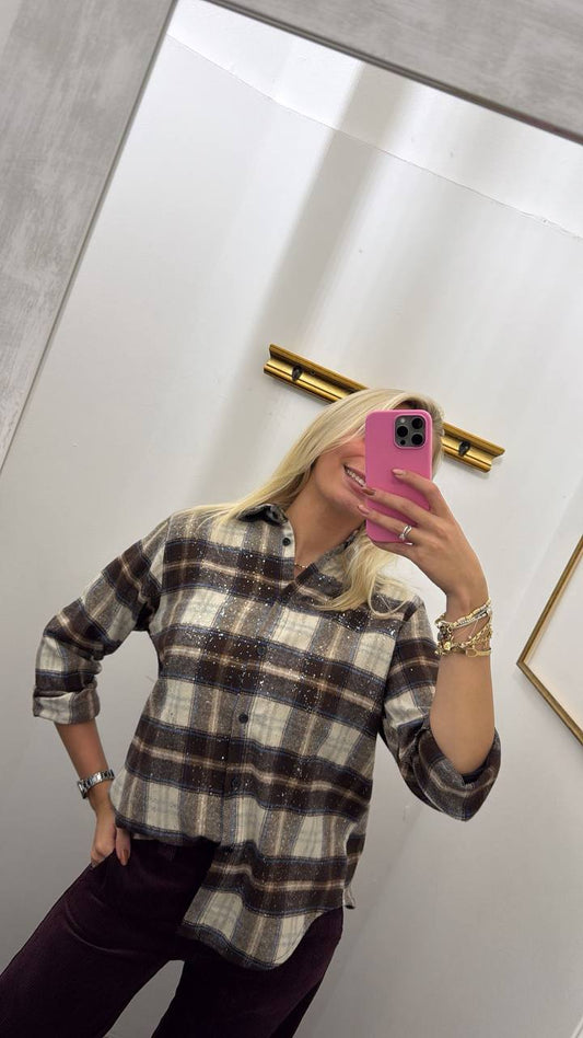 Camicia casual in flanella a quadri Irena