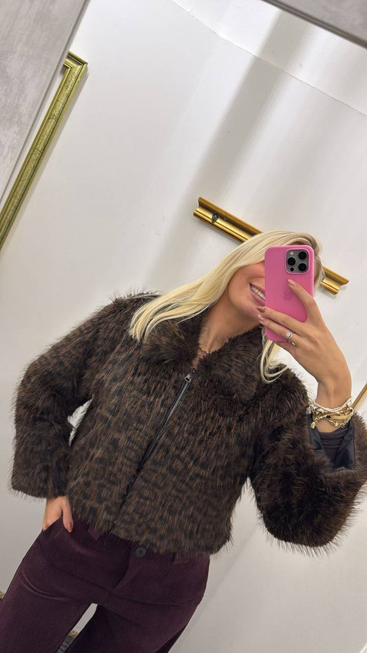 Giubbotto in pelliccia ecologica fantasia Lidia