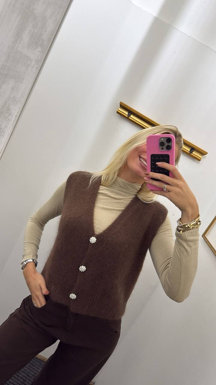 Gilet in maglia con scollo a V Irina
