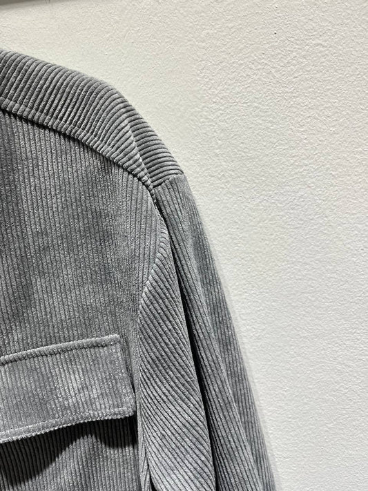 Camicia over in velluto a coste con tasche Letia