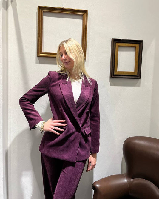 Blazer doppiopetto in velluto a coste Adelma