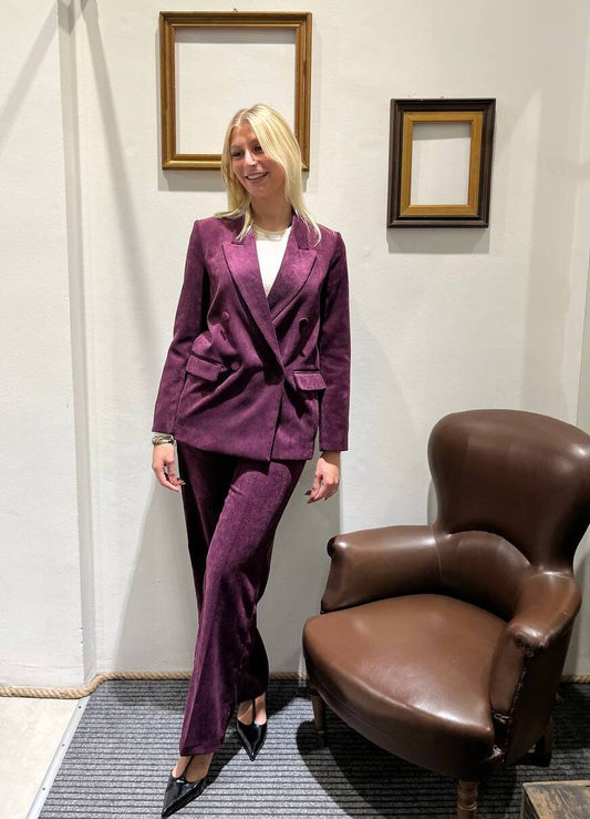 Pantaloni a gamba larga in velluto a coste Adelma