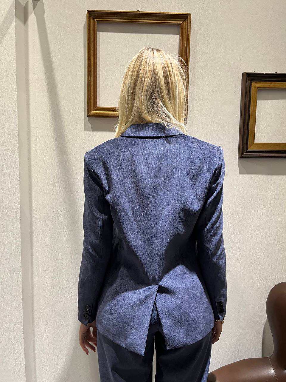 Blazer monopetto in simil-camoscio Samira