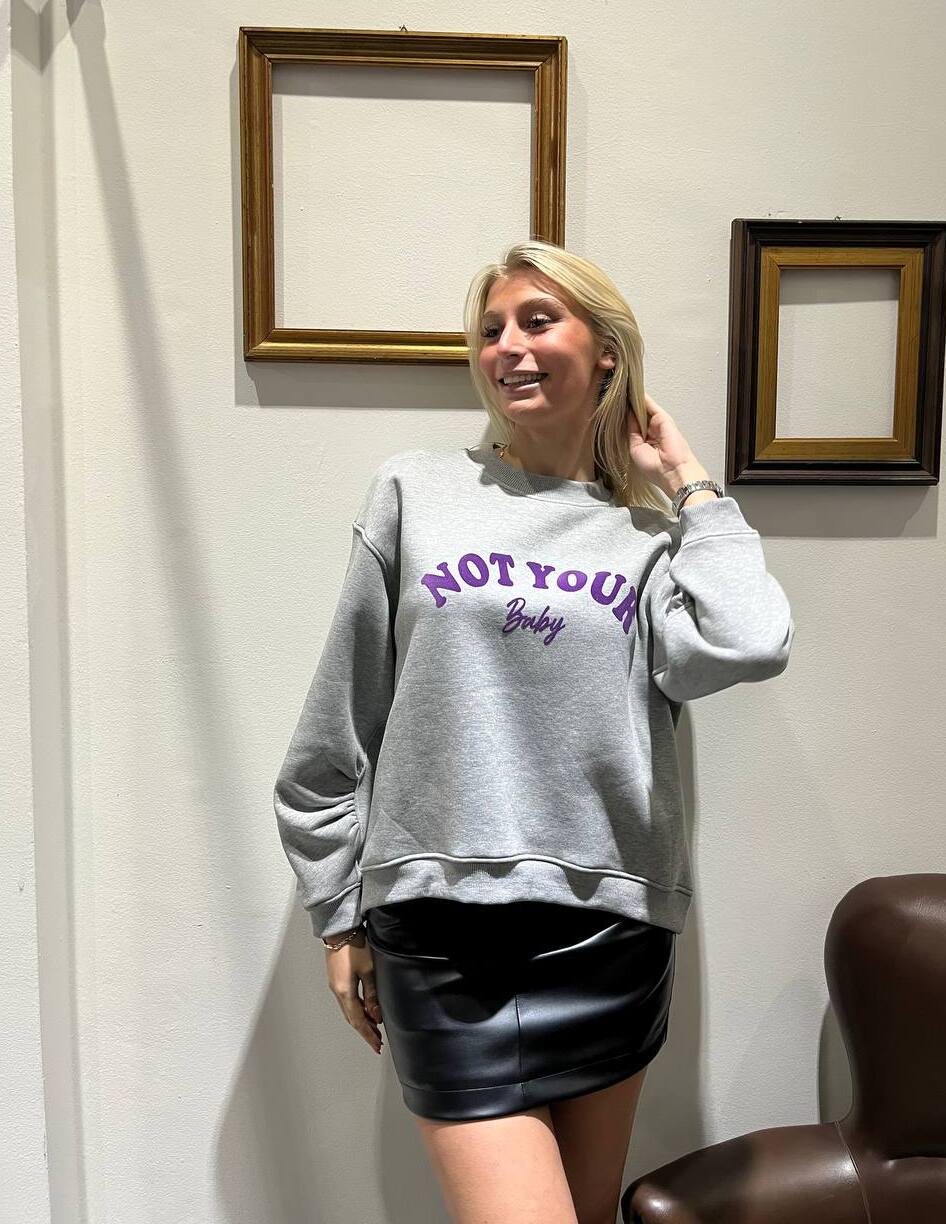 Felpa girocollo over con stampa Rosita